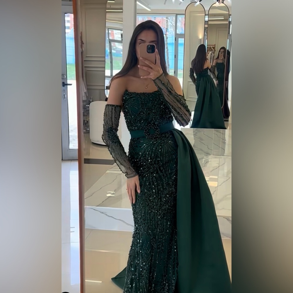 Elegant Embellished Black Custom Evening Gown Kosovo | Size EU 38